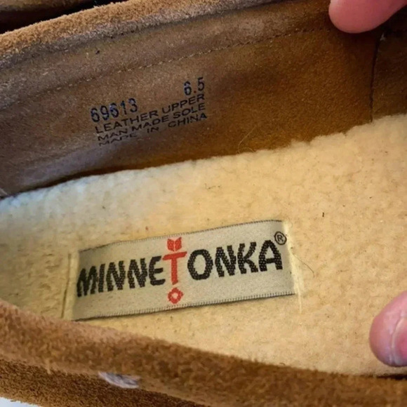 Minnetonka 6.5 brown suede‎ bohemian moccasin - Picture 4 of 7